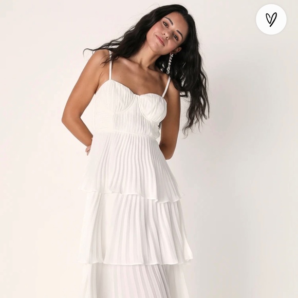 Lulus Tiered Bustier Midi Dress - Picture 1 of 4